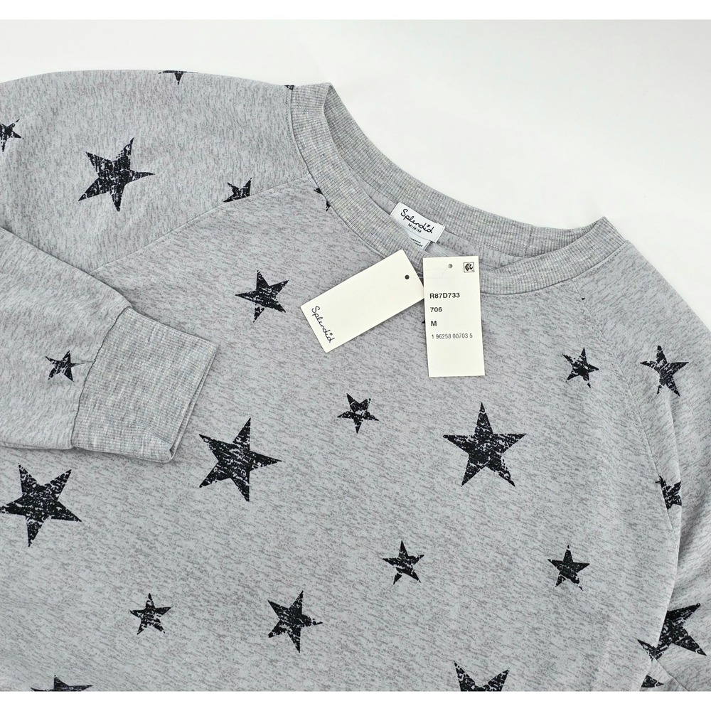 Splendid Celestial Star Print Pullover Sweatshirt Size M Medium Womens Gray NWT